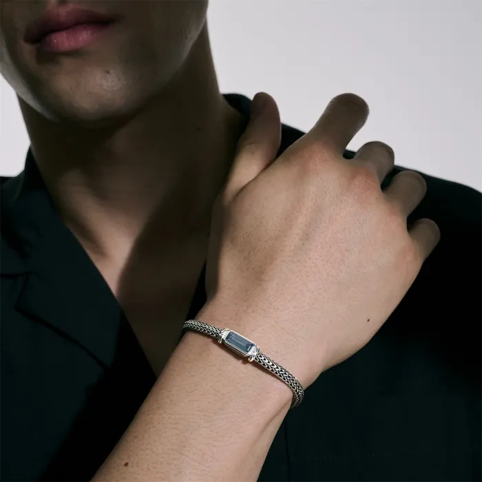 Bracelets John Hardy John Hardy Classic Chain Sterling Silver 5mm ExtraSmall Chain Bracelet with Treated London Blue Topaz Bracelets John Hardy John Hardy Classic Chain Sterling Silver 5mm ExtraSmall Chain Bracelet with Treated London Blue Topaz