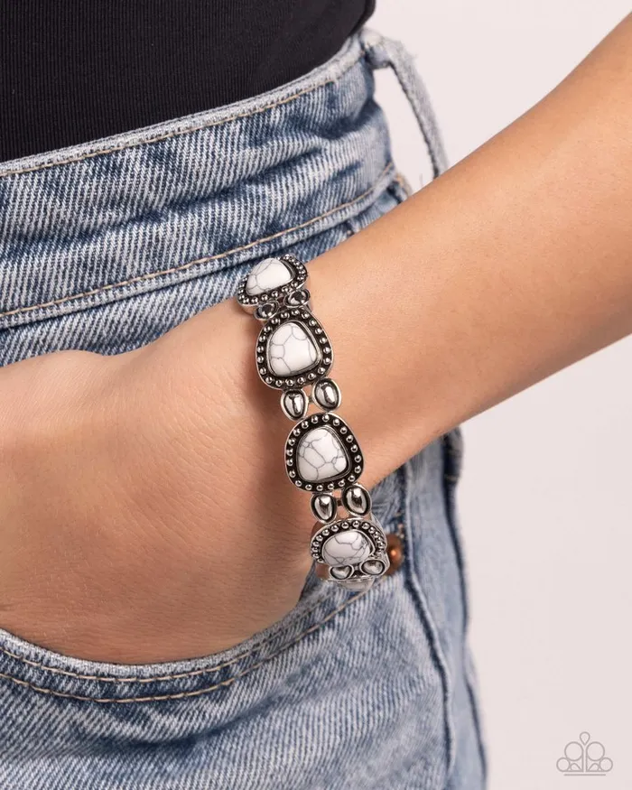Bracelets Paparazzi Bracelet Harmonious Headliner White Paparazzi Jewelry