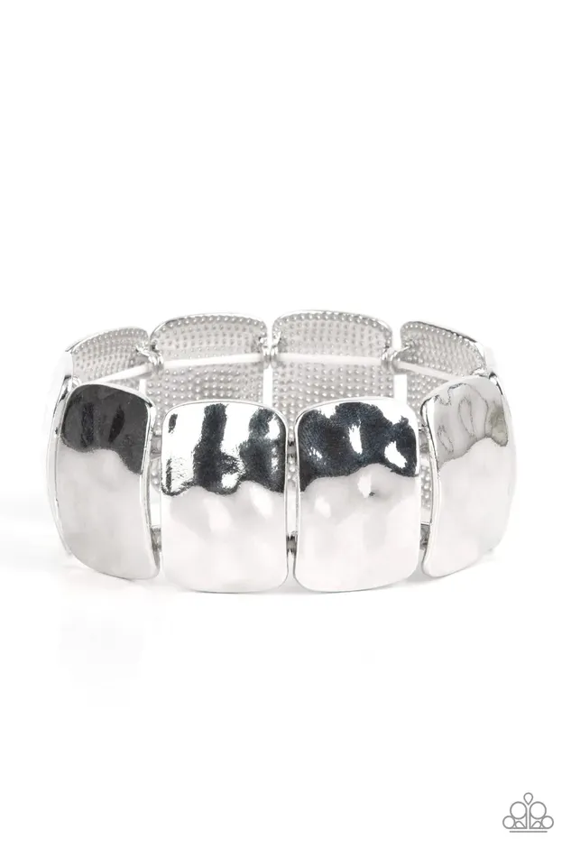 Bracelets Paparazzi Bracelet Molten Maverick Silver Paparazzi Jewelry