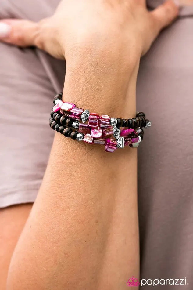 Bracelets Paparazzi Jewelry Paparazzi Bracelet Downward Spiral Pink
