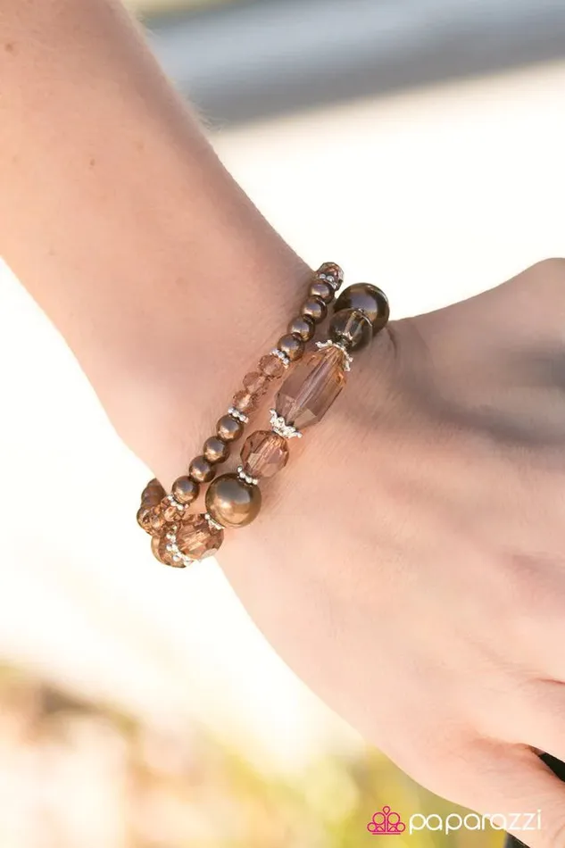 Bracelets Paparazzi Jewelry Paparazzi Bracelet Glass Crowns Brown