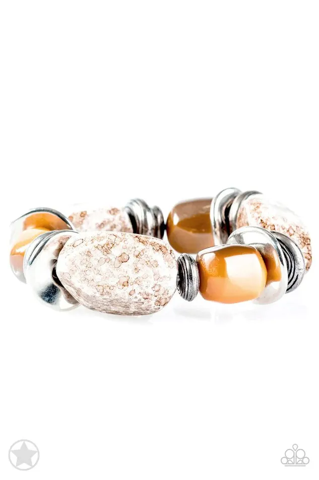 Bracelets Paparazzi Jewelry Paparazzi Bracelet Glaze of Glory Peach