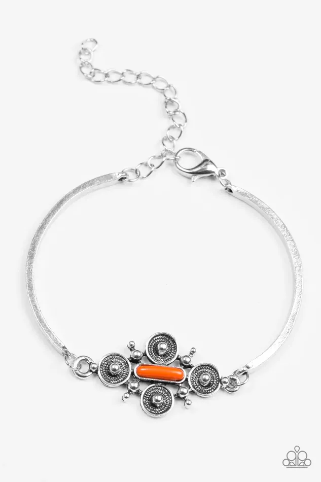 Bracelets Paparazzi Jewelry Paparazzi Bracelet Mesa Flower Orange