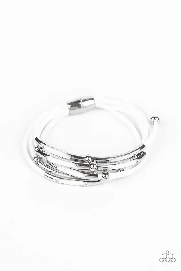 Bracelets Paparazzi Jewelry Paparazzi Bracelet Modern Magnetism White