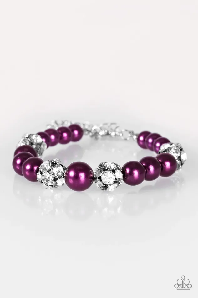 Bracelets Paparazzi Jewelry Paparazzi Bracelet Pearls and Parlors Purple