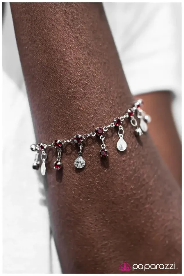Bracelets Paparazzi Jewelry Paparazzi Bracelet Rain Rain Go Away Red