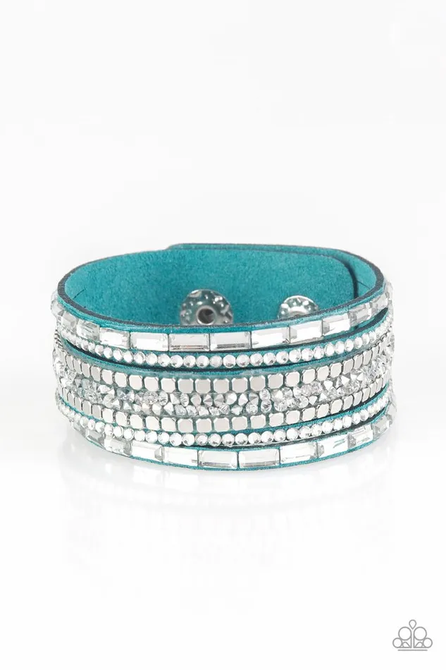 Bracelets Paparazzi Jewelry Paparazzi Bracelet Rebel In Rhinestones Blue Bracelets Paparazzi Jewelry Paparazzi Bracelet Rebel In Rhinestones Blue