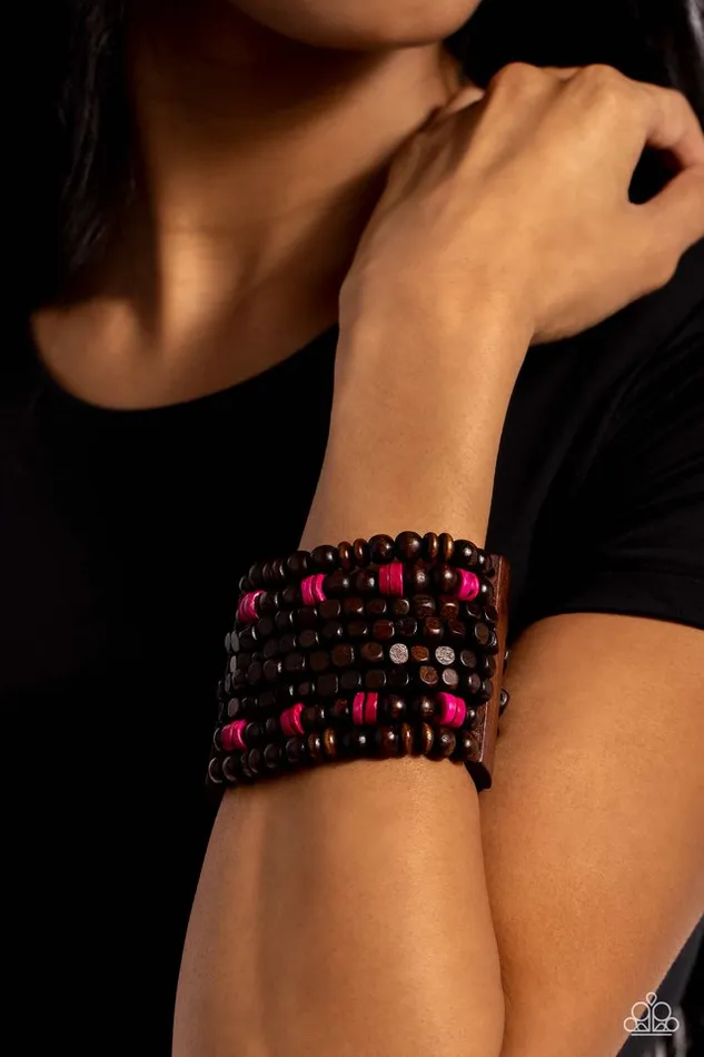 Bracelets Paparazzi Jewelry Paparazzi Bracelet Tropical Time Zone Pink