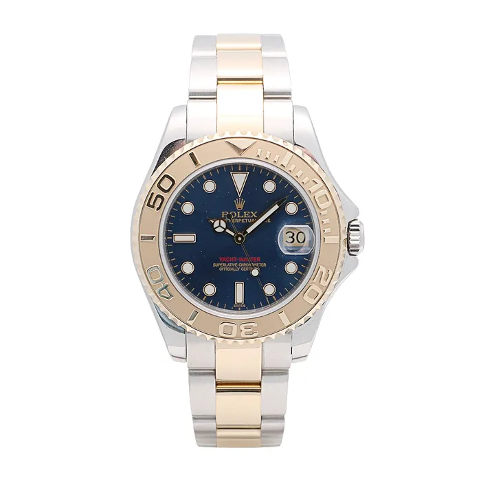 Bracelets Preowned Rolex Rolex YachtMaster Midsize SSYG Blue Dial Oyster Bracelet 35mm Automatic Preowned Bracelets Preowned Rolex Rolex YachtMaster Midsize SSYG Blue Dial Oyster Bracelet 35mm Automatic Preowned