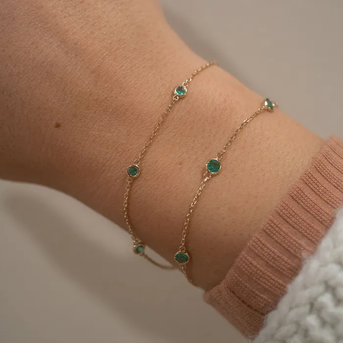 Bracelets RG 14k Emerald Yard Bracelet 75 CTW