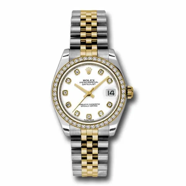 Bracelets Rolex Datejust 31mm Ref 178383 wdj White Diamond Dial Diamond Bezel Two Tone Stainless Steel 18K Yellow Gold Jubilee Bracelet Womens Watch Rolex Bracelets Rolex Datejust 31mm Ref 178383 wdj White Diamond Dial Diamond Bezel Two Tone Stainless Steel 18K Yellow Gold Jubilee Bracelet Womens Watch Rolex