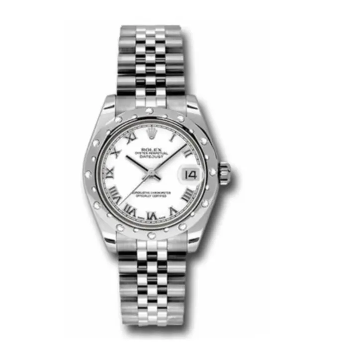 Bracelets Rolex Rolex Datejust 31mm Ref 1783440005 White Dial Diamond Bezel Stainless Steel Jubilee Bracelet Womens Watch