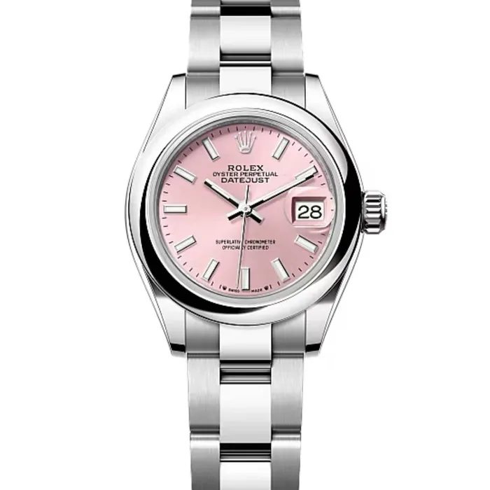 Bracelets Rolex Rolex LadyDatejust 28mm Ref 2791600002 Pink Stick Dial Stainless Steel Oyster Bracelet Womens Watch