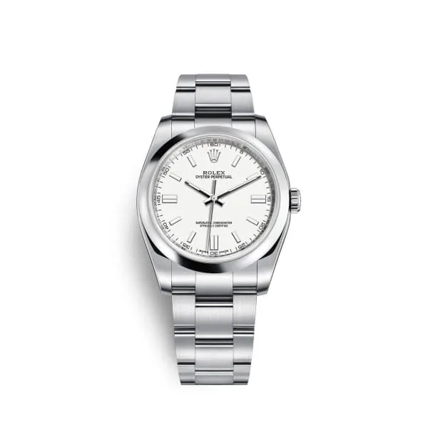 Bracelets Rolex Rolex Oyster Perpetual 36mm Ref 1160000012 White Stick Dial Stainless Steel Oyster Bracelet Watch