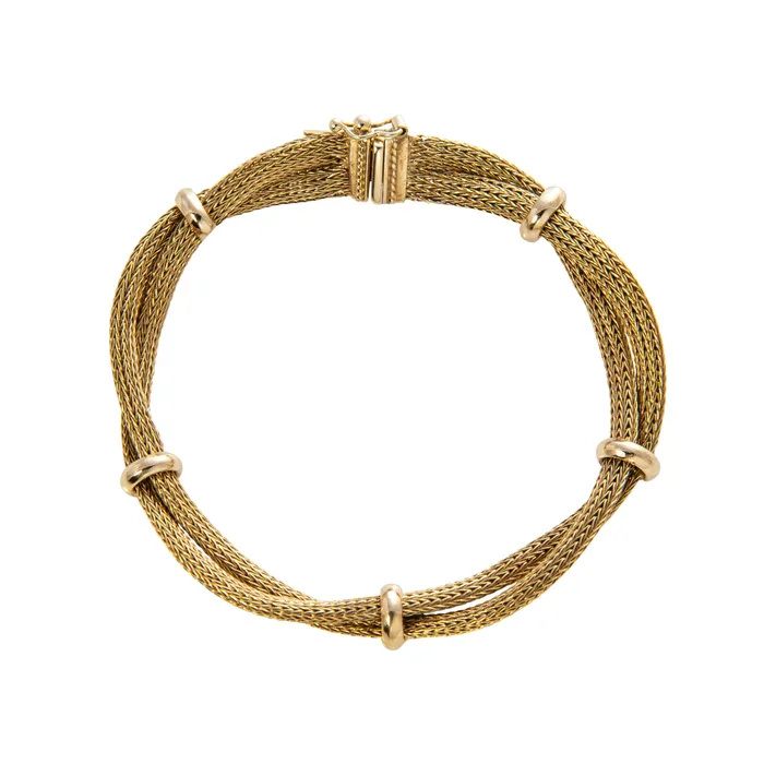 Bracelets Vintage 14K Gold Double Woven Mesh Bracelet Croghans