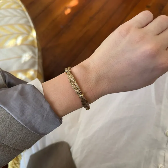 Bracelets Vintage 14K Gold Double Woven Mesh Bracelet Croghans