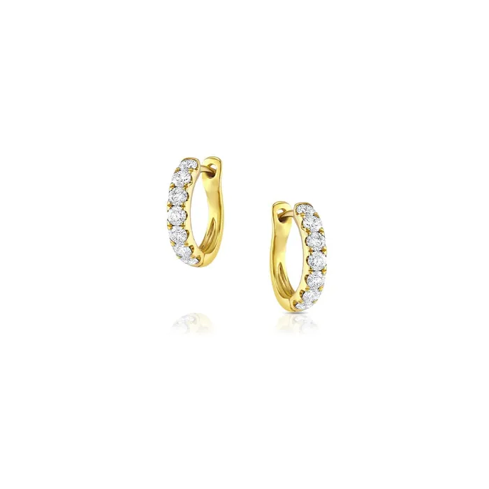CJ Charles Jewelers PreStyled Sets 18k Yellow Gold 055ctw Diamond Huggie Hoops CJ Charles Jewelers PreStyled Sets 18k Yellow Gold 055ctw Diamond Huggie Hoops