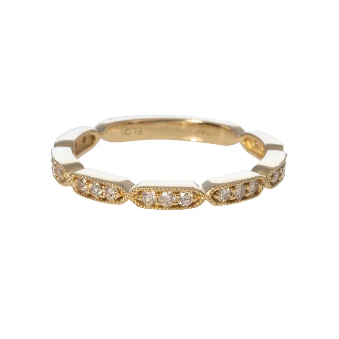 Croghans 20ctw Diamond 14K Yellow Gold Milgrain Band Rings