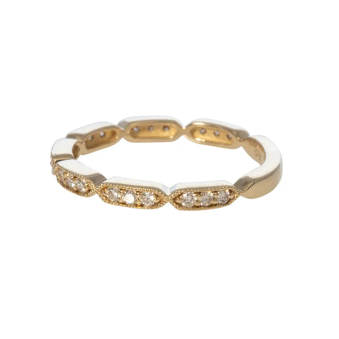 Croghans 20ctw Diamond 14K Yellow Gold Milgrain Band Rings
