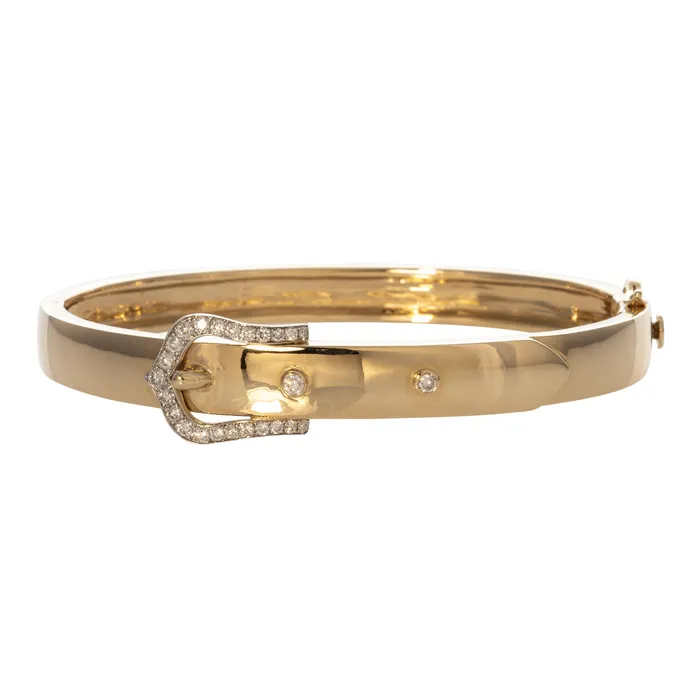 Croghans Diamond 14K Yellow Gold Buckle Bangle PreStyled Sets