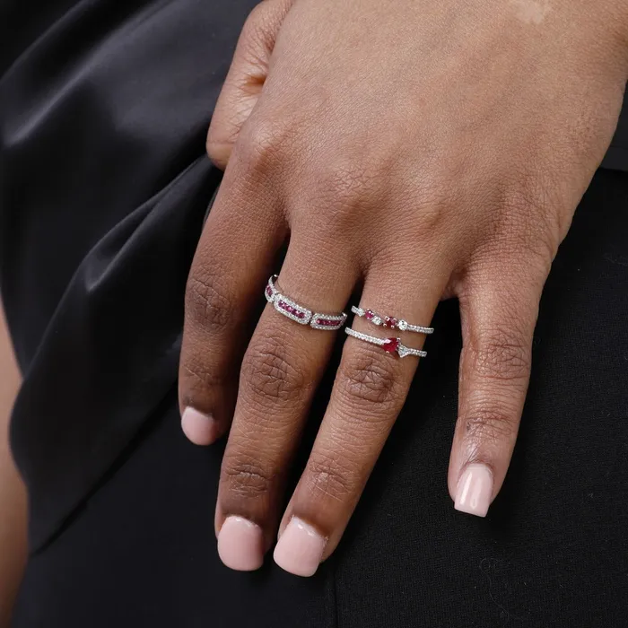 Croghans Rings Ruby Diamond 14K Rose Gold Ring
