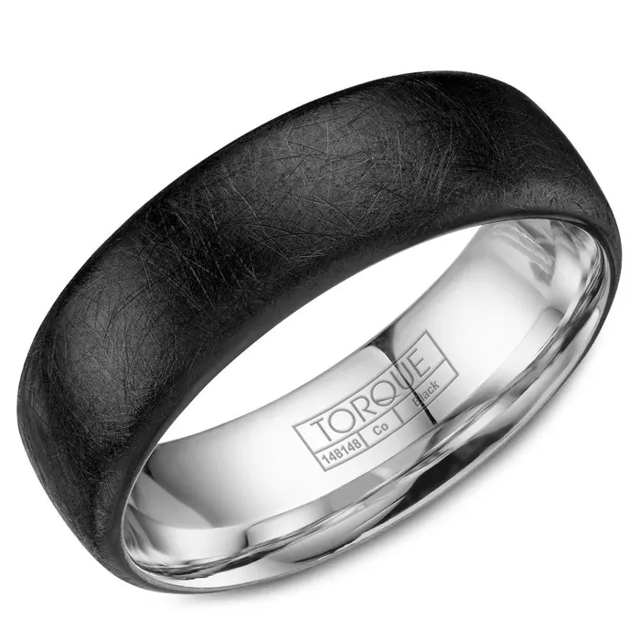 CrownRing Rings Black Cobalt Mens Wedding Band Ring