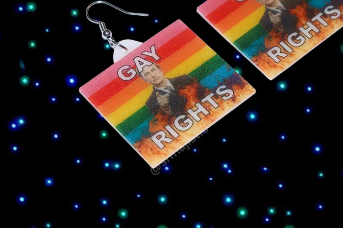 Earrings Better Call Saul Gay Flame Pride Flag Handmade Earrings Sam Makes Things
