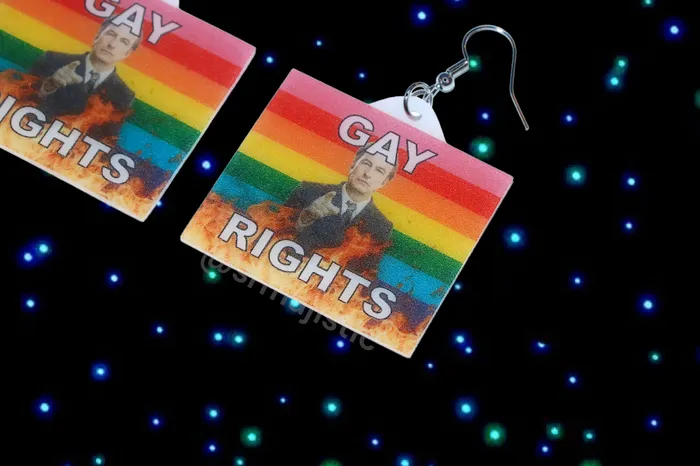 Earrings Better Call Saul Gay Flame Pride Flag Handmade Earrings Sam Makes Things
