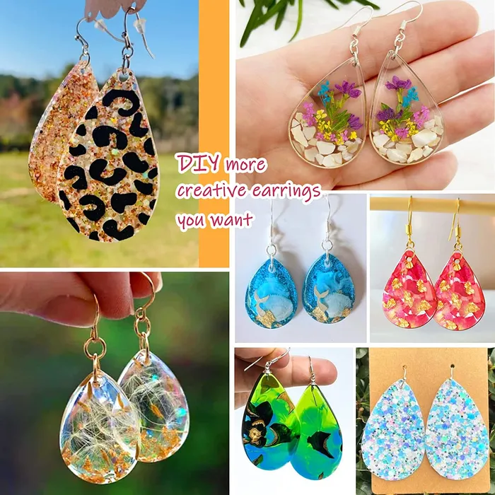 Earrings IntoResin Tear Drop Earring Resin Molds Silicone Resin Jewelry Molds