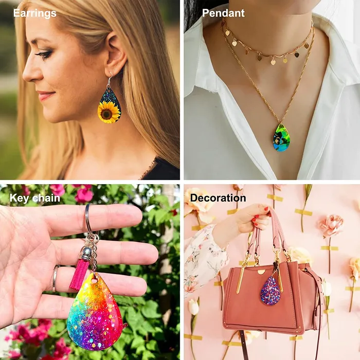 Earrings IntoResin Tear Drop Earring Resin Molds Silicone Resin Jewelry Molds