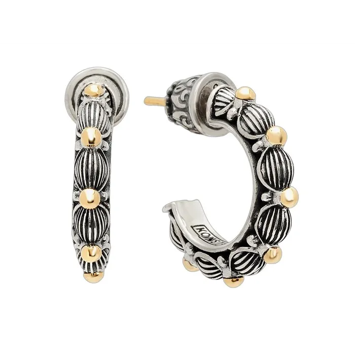 Earrings Konstantino Silver 18K Gold Poise Hoop Earrings Konstantino