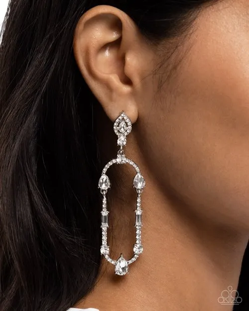 Earrings Paparazzi Earring Hard to Forget White Paparazzi Jewelry