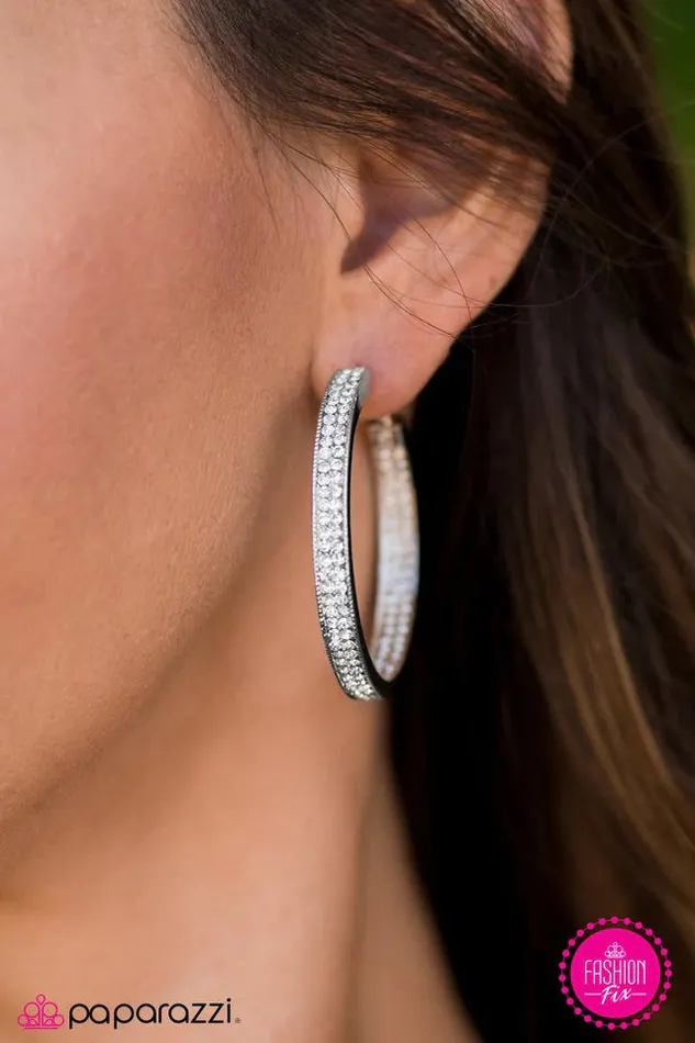 Earrings Paparazzi Earring Presumed GLITZY White Paparazzi Jewelry