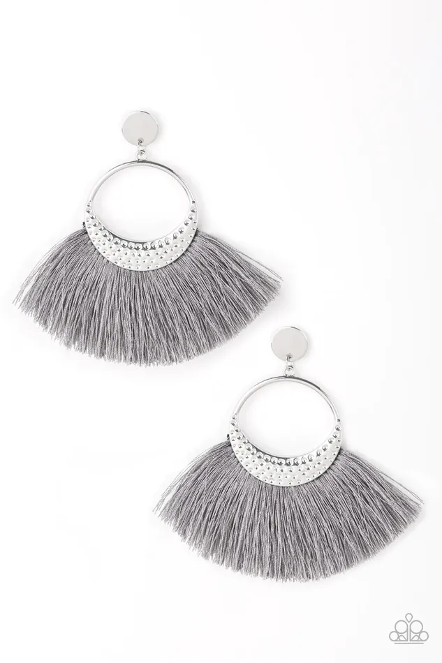 Earrings Paparazzi Earring Spartan Spirit Silver Paparazzi Jewelry