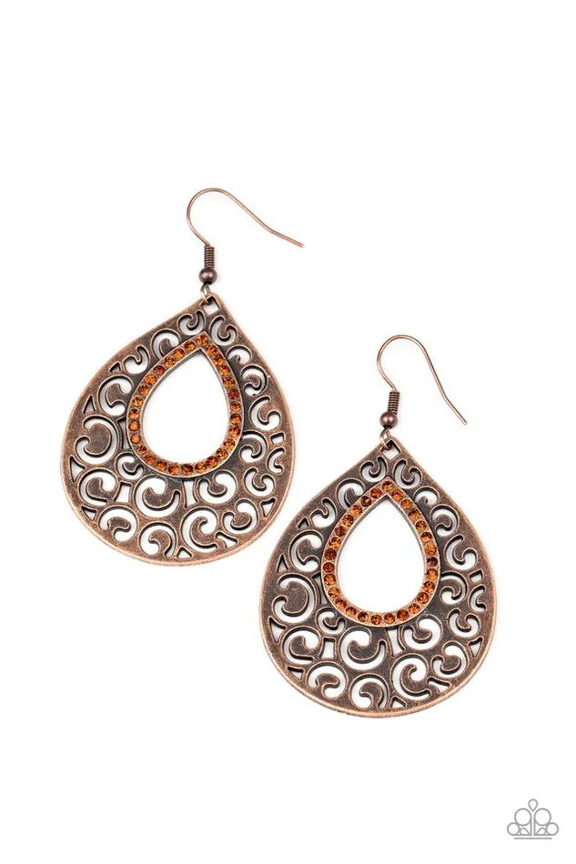 Earrings Paparazzi Jewelry Paparazzi Earring Airy Applique Copper