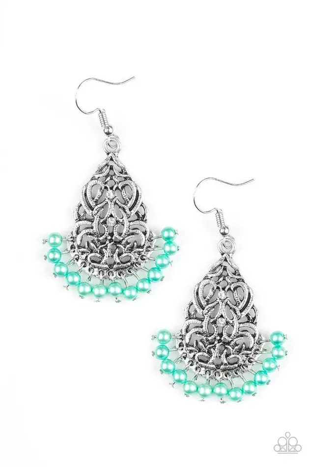Earrings Paparazzi Jewelry Paparazzi Earring BAROQUE The Bank Green