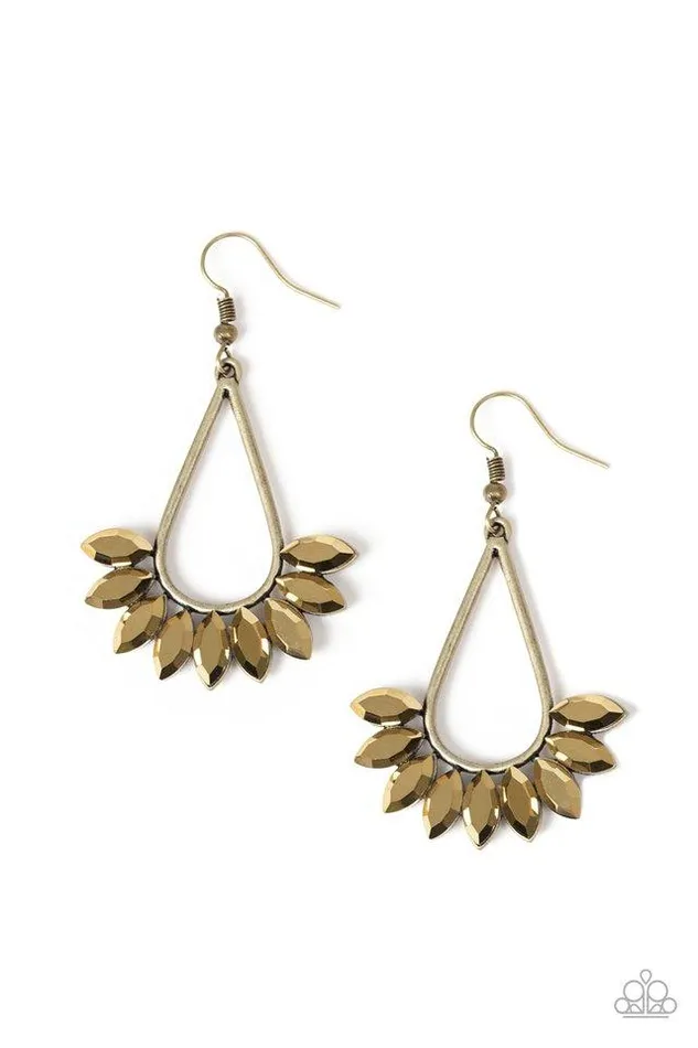 Earrings Paparazzi Jewelry Paparazzi Earring Be On Guard Brass
