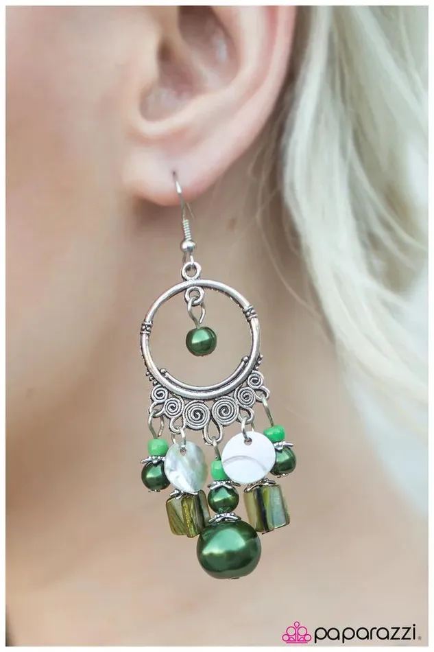 Earrings Paparazzi Jewelry Paparazzi Earring Beachy Keen Green