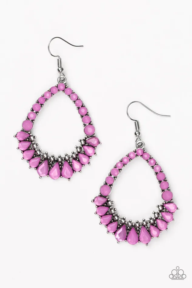 Earrings Paparazzi Jewelry Paparazzi Earring Crystal Waters Purple