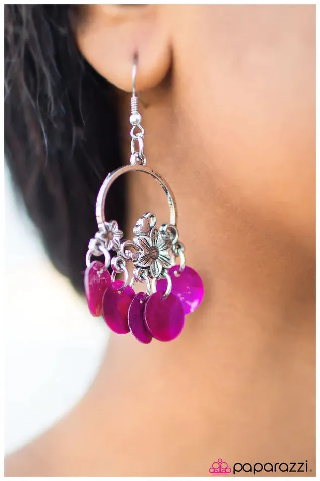 Earrings Paparazzi Jewelry Paparazzi Earring In One Shell Swoop Pink