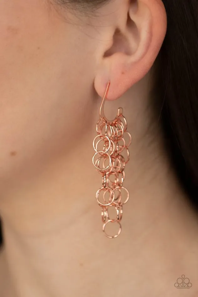 Earrings Paparazzi Jewelry Paparazzi Earring Long Live The Rebels Copper