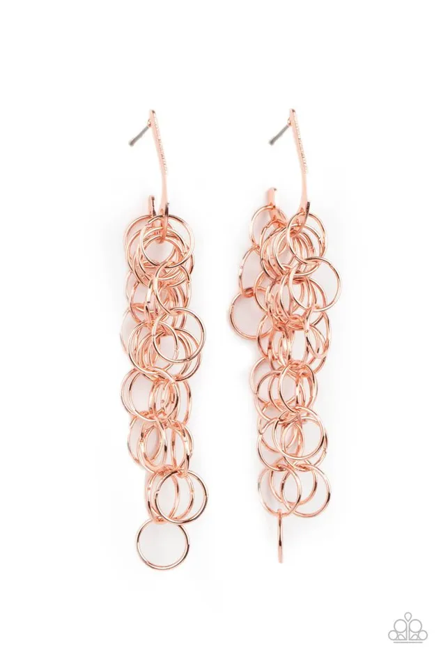 Earrings Paparazzi Jewelry Paparazzi Earring Long Live The Rebels Copper Earrings Paparazzi Jewelry Paparazzi Earring Long Live The Rebels Copper
