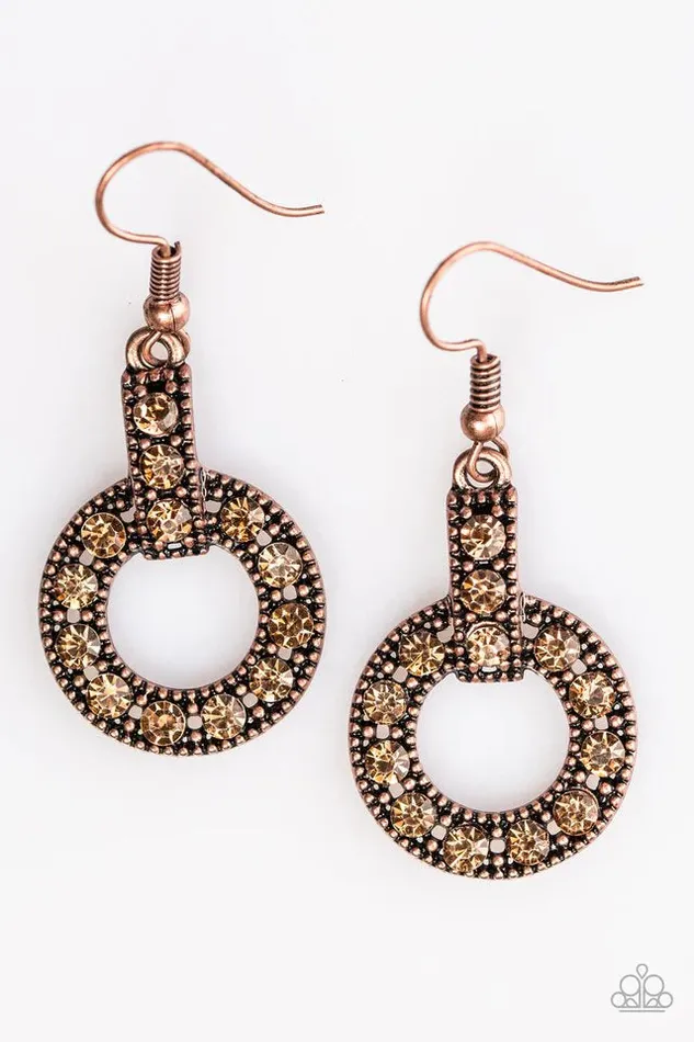 Earrings Paparazzi Jewelry Paparazzi Earring Midnight Ball Copper