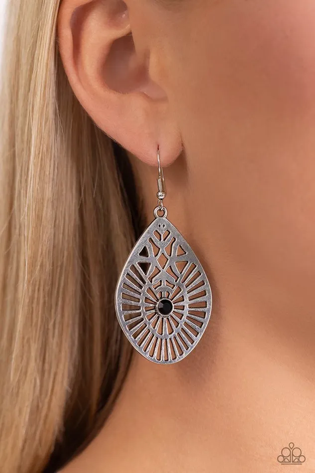 Earrings Paparazzi Jewelry Paparazzi Earring Modern Mural Black