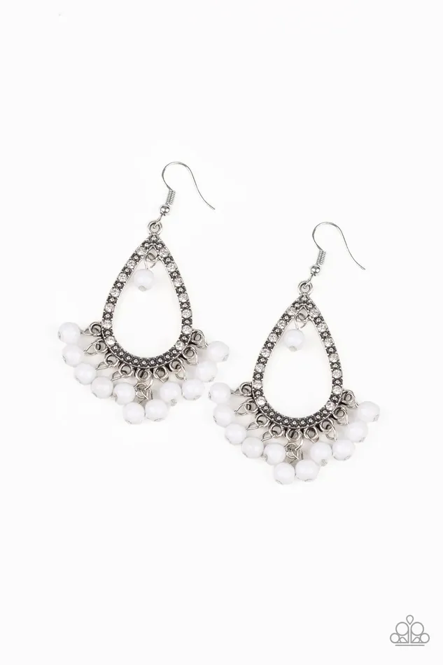 Earrings Paparazzi Jewelry Paparazzi Earring Positively Prismatic White