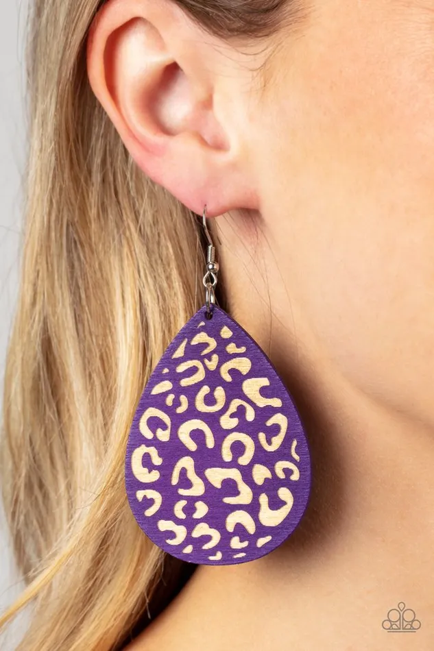 Earrings Paparazzi Jewelry Paparazzi Earring Suburban Jungle Purple