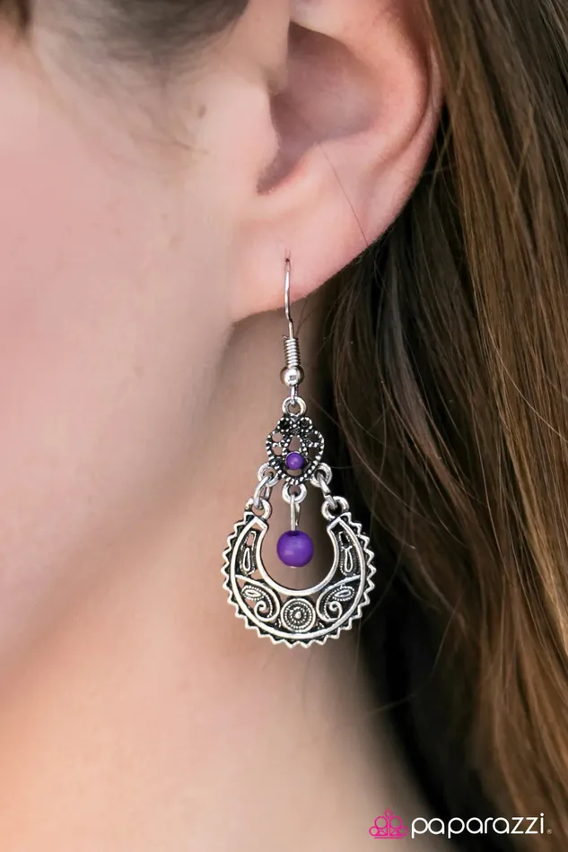 Earrings Paparazzi Jewelry Paparazzi Earring Touring Abroad Purple