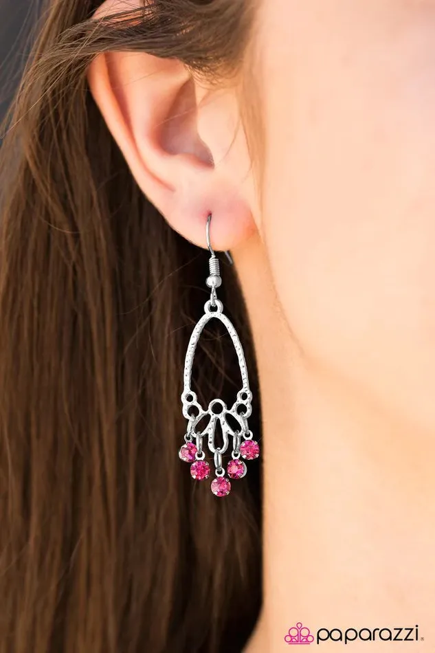 Earrings Paparazzi Jewelry Paparazzi Earring Twinkling Nights Pink