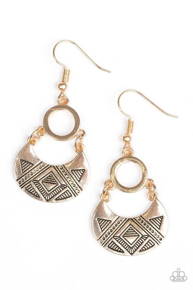 Earrings Paparazzi Jewelry Paparazzi Earring West Side Wild Gold