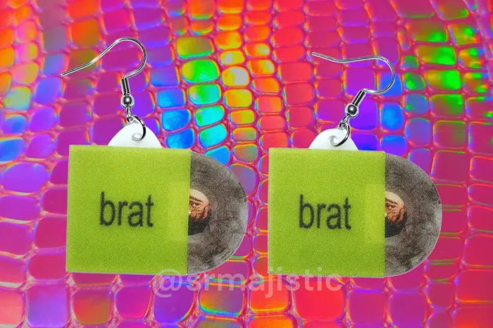 Earrings Sam Makes Things Charli XCX Brat Vinyl Album Handmade Earrings